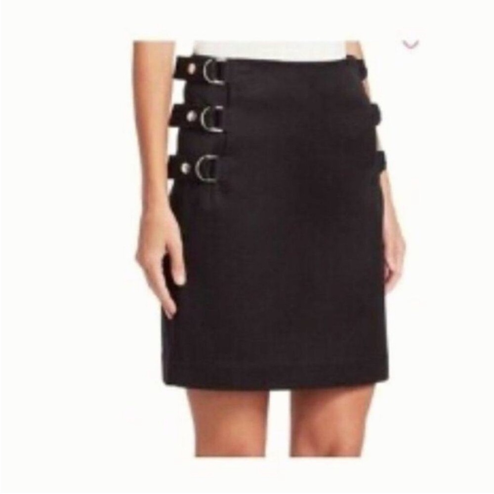 Helmut Lang Black Triple Buckle Mini Skirt